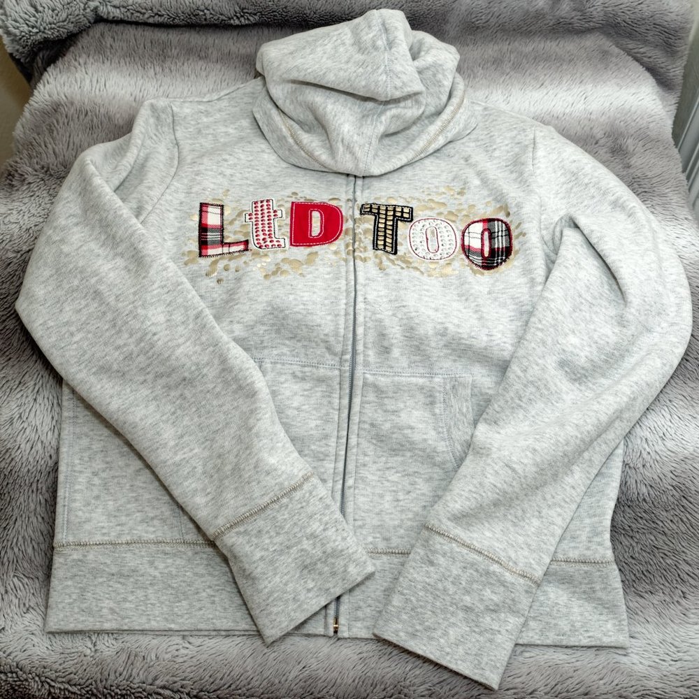 Limited Too Grey Zippered Hoodie Girls Sz 18